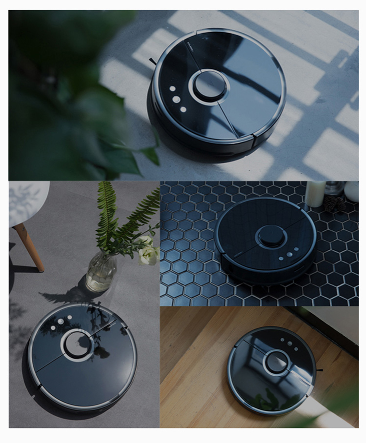 Xiaomi Mijia Roborock Vacuum Cleaner 2 Automatic Area Cleaning 2000Pa Suction 2 in 1 Sweeping Mopping Function LDS Path Planning 5200mAh Battery MI Vacuum Cleaner Upgraded Version - Black