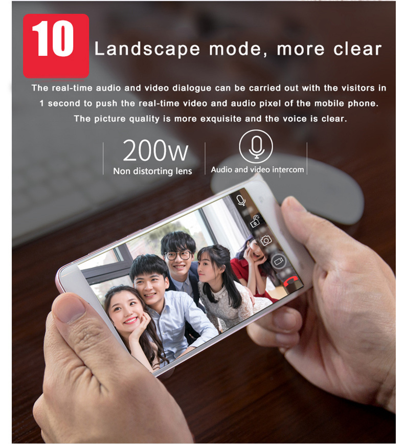 SY708G11 720P 7 Inch Video Door Peephole Camera Doorbell Intercom Kit 1-Camera 1-Monitor - Gold US Plug