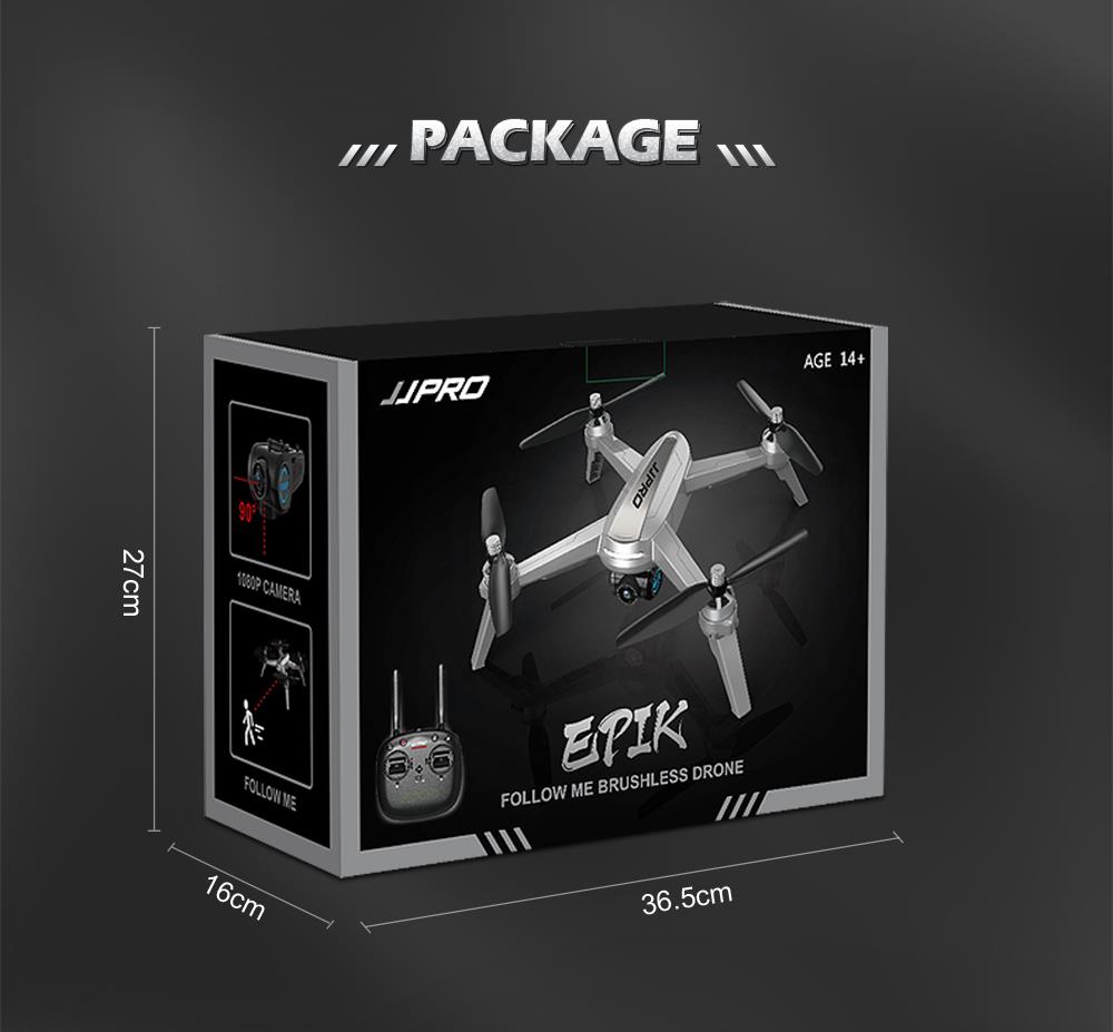 JJRC JJPRO X5 EPIK 5G WIFI 1080P FHD FPV One-Axis Gimble with GPS Follow Me Mode RC Quadcopter RTF - Two Battery