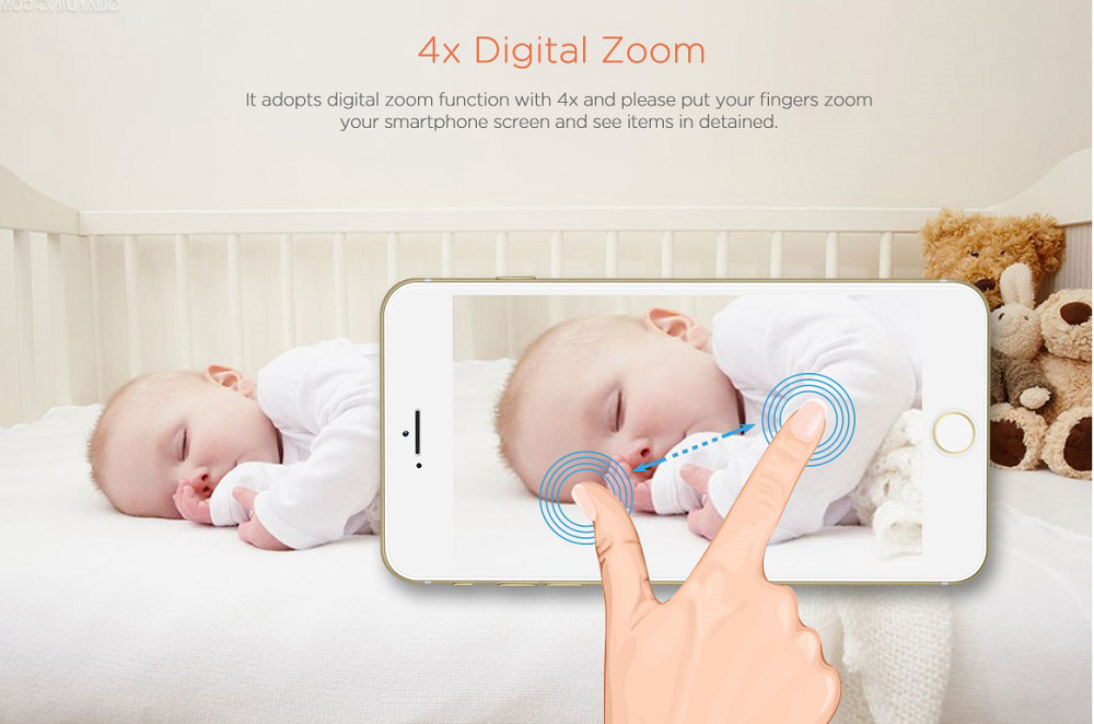 Sricam SP018 1080P Wifi IP Camera Wide-angle IR-CUT Infrared Night Vision Camera - White US Plug