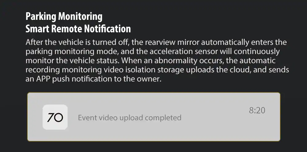 Xiaomi 70mai Smart Rearview Mirror Lite 6.86 Inch IPS Display Car DVR Camera 1080P Video Recorder 140 Degree Wide Angle ADAS Driver Assistance System - Black