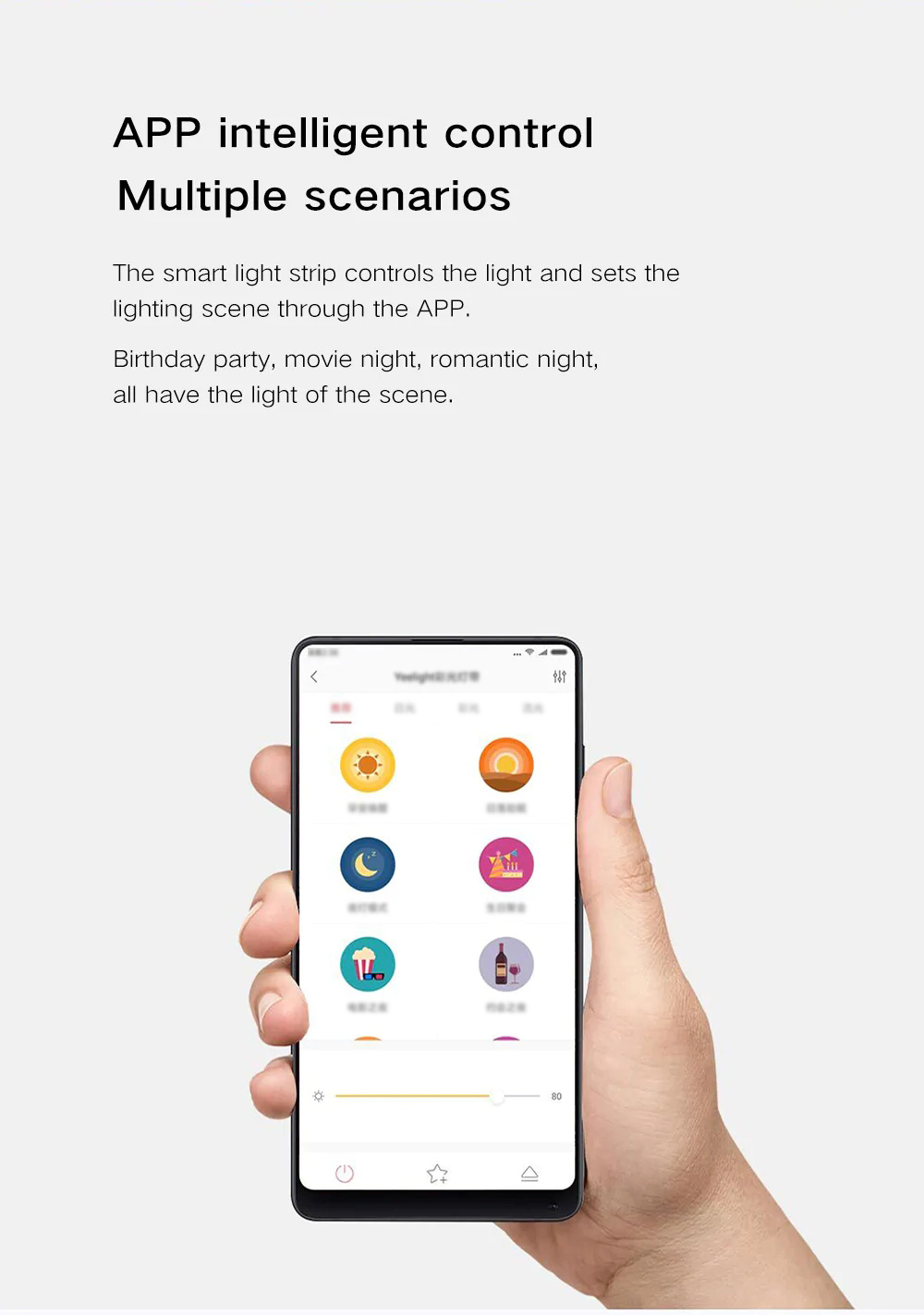 Original Xiaomi Yeelight Smart Light Strip Extension Version RGB 2M 16 Million Colors WiFi Intelligent Scenes Upgrade Version - White