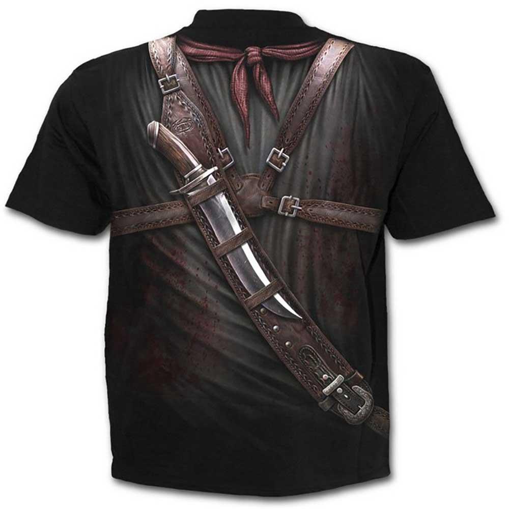 3D Printed Military PUBG Firearms Pattern Men's Unisex Short Sleeve Round Collar T-shirt Size 3XL - Black