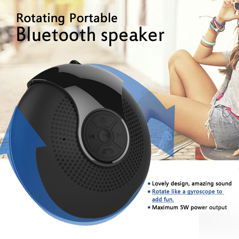 S6 Portable Rotary Speaker Bluetooth 4.2 4Ω 3W -Black