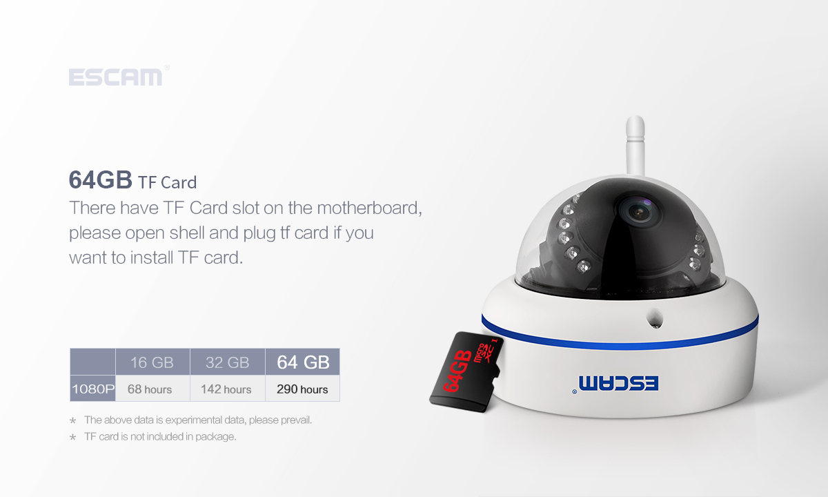 ESCAM Speed QD800WIFI 2MP 1080P WiFi Outdoor IP IR Dome Camera IP66 Onvif P2P Night Vision Camera - White