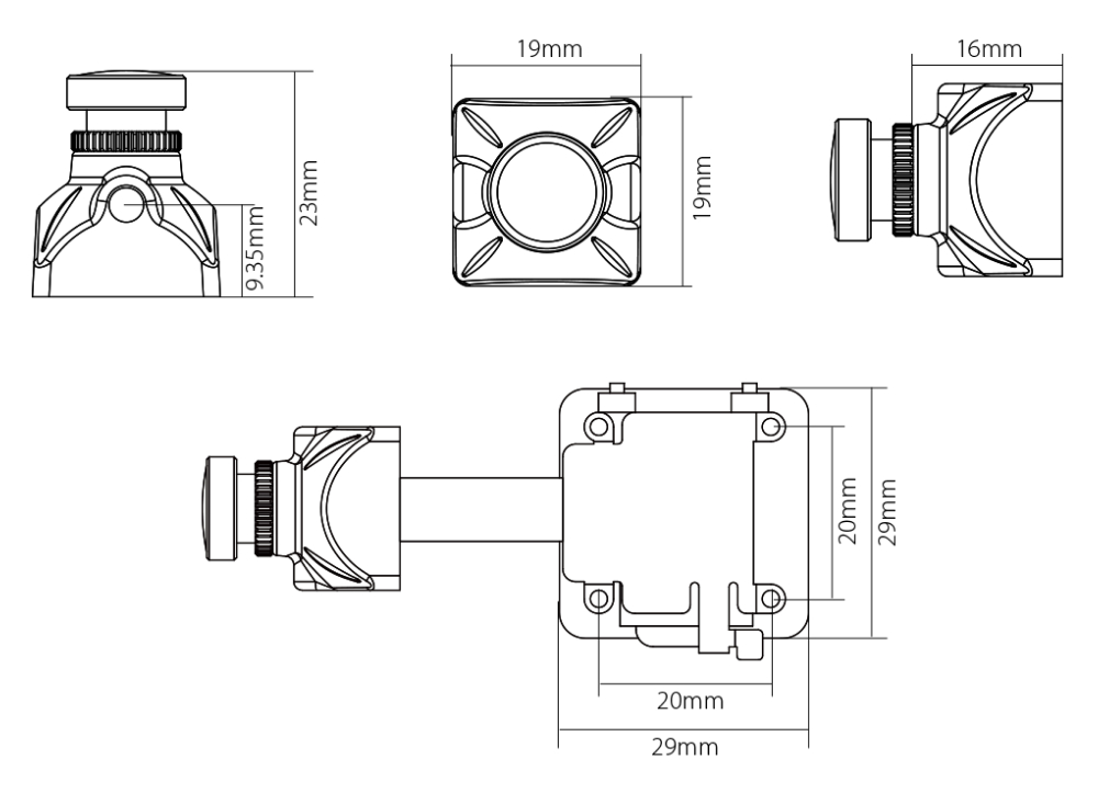 RunCam Split Mini 2 WDR 1080P 60FPS HD Recording Low Latency TV-OUT Wide Voltage 5-20V FPV Camera N/P Switchable