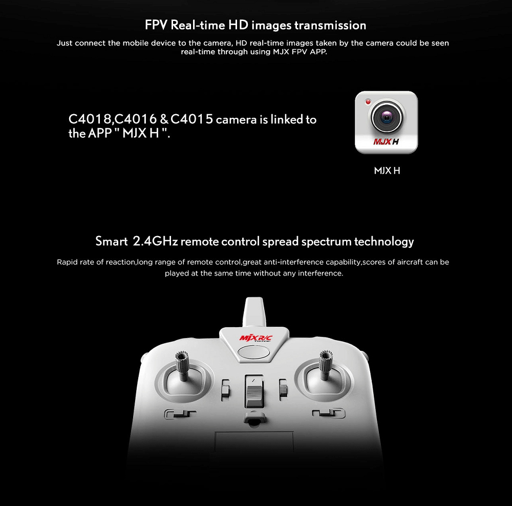 MJX X708P Cyclone 720P HD WiFi FPV RC Quadcopter with Optical Flow Positioning RTF