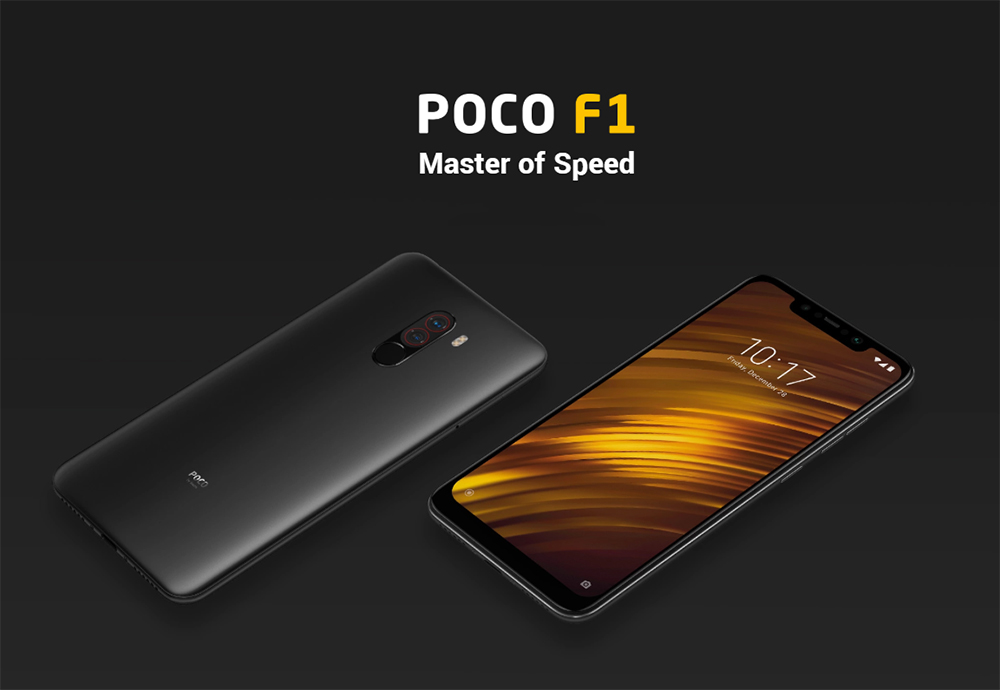 [HK Stock][Official Global Version]Xiaomi Poco F1 6.18 Inch 4G LTE Smartphone Snapdragon 845 6GB 64GB 12.0MP+5.0MP Dual Rear Cameras MIUI IR Face Unlock Type-C Fast Charge - Graphite Black
