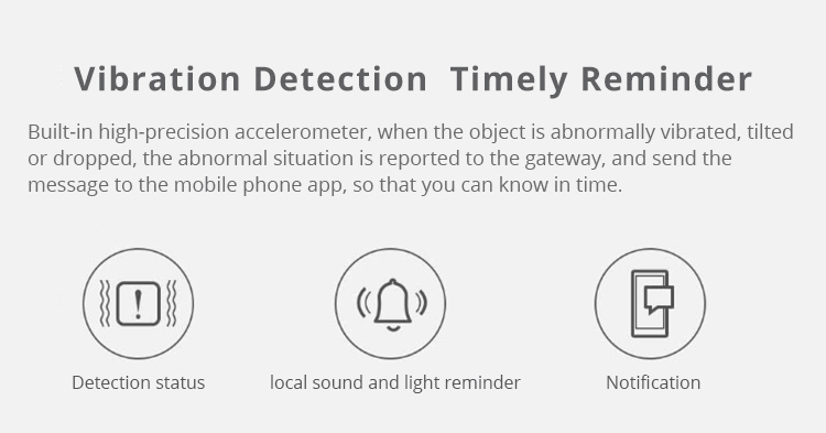 Xiaomi Aqara Vibration Detector Movement Detection Linkage Control Remote Push Adjustable Sensitivity - White