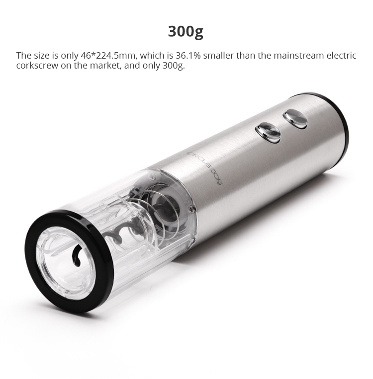 Xiaomi CIRCLE JOY Stainless Steel Electric Corkscrew for Wines Bottle - Silver