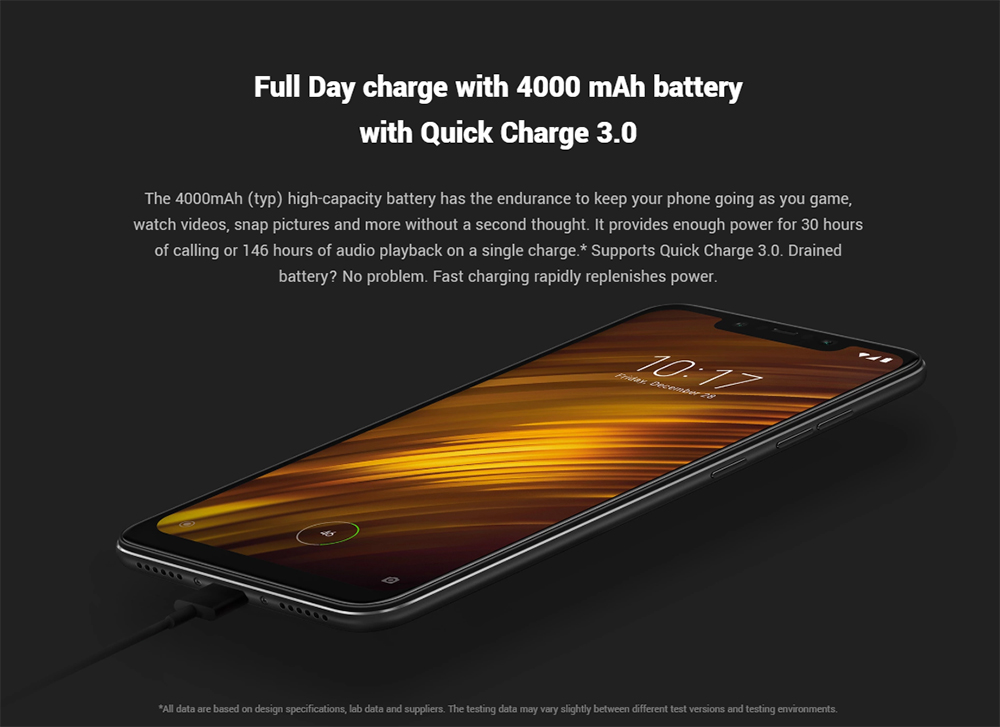 [HK Stock][Official Global Version]Xiaomi Poco F1 6.18 Inch 4G LTE Smartphone Snapdragon 845 6GB 64GB 12.0MP+5.0MP Dual Rear Cameras MIUI IR Face Unlock Type-C Fast Charge - Graphite Black