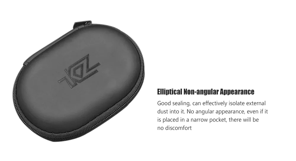 KZ PU Leather Earphone Bag Earbuds Storage Box - Black