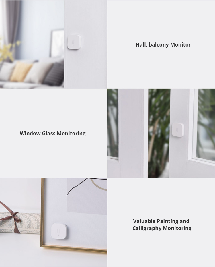 Xiaomi Aqara Vibration Detector Movement Detection Linkage Control Remote Push Adjustable Sensitivity - White