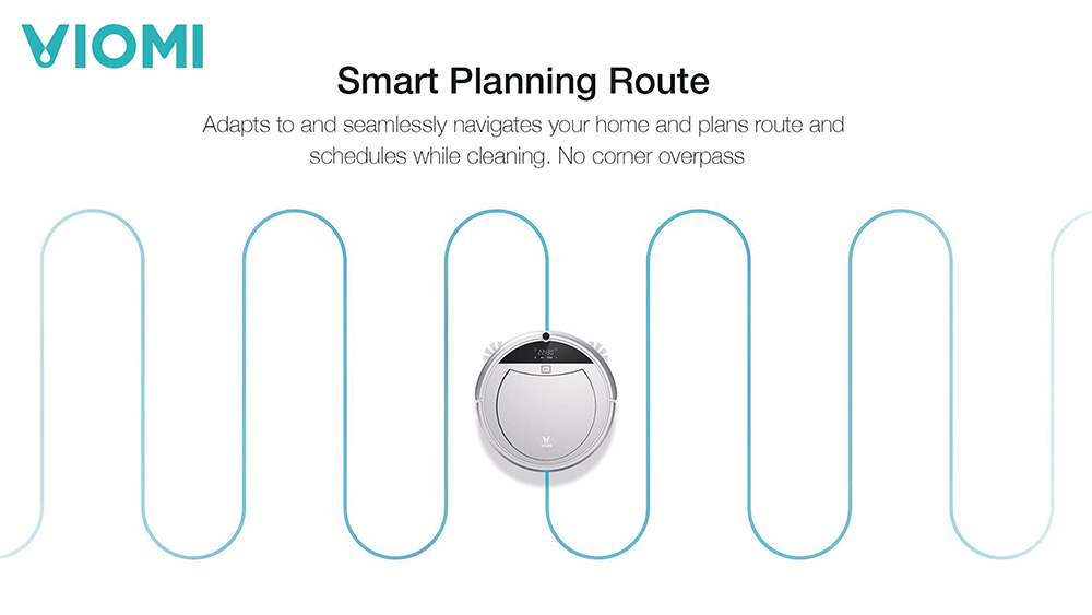 [International Version] Xiaomi Viomi Robot Vacuum Cleaner 1100Pa Suction Autonomous Path Planning Remote Control Clever Planning a Route - Gray