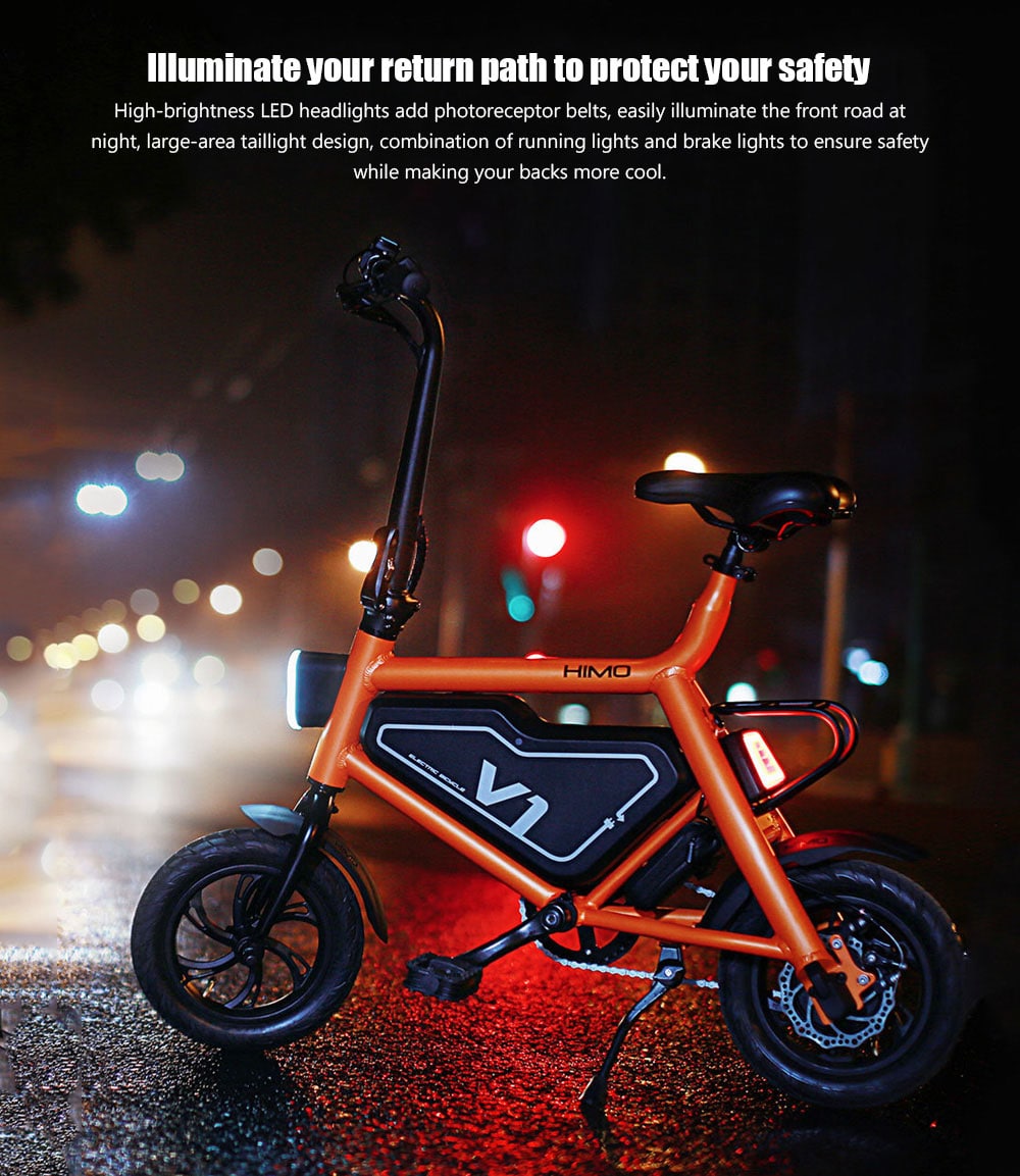 Xiaomi HIMO Portable Folding Electric Moped Bicycle Ergonomic Design Multi-mode Riding - White