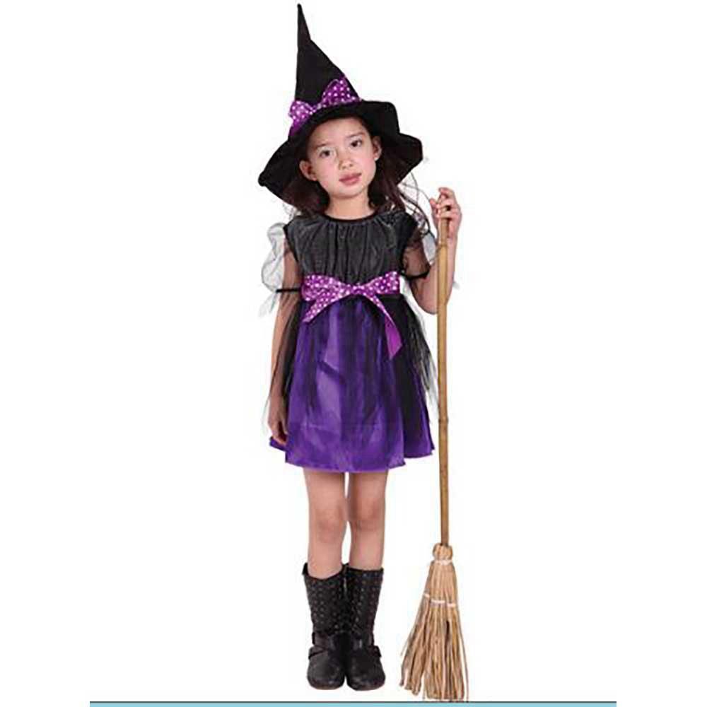 Halloween Costume Party Girls Cosplay Costume Dress Children's Dress Smock 150cm - Purple