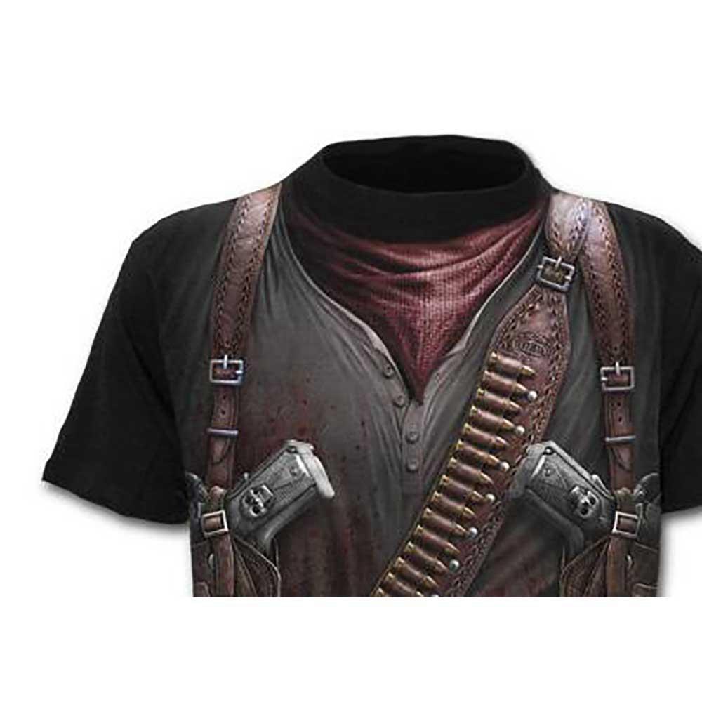 3D Printed Military PUBG Firearms Pattern Men's Unisex Short Sleeve Round Collar T-shirt Size 3XL - Black