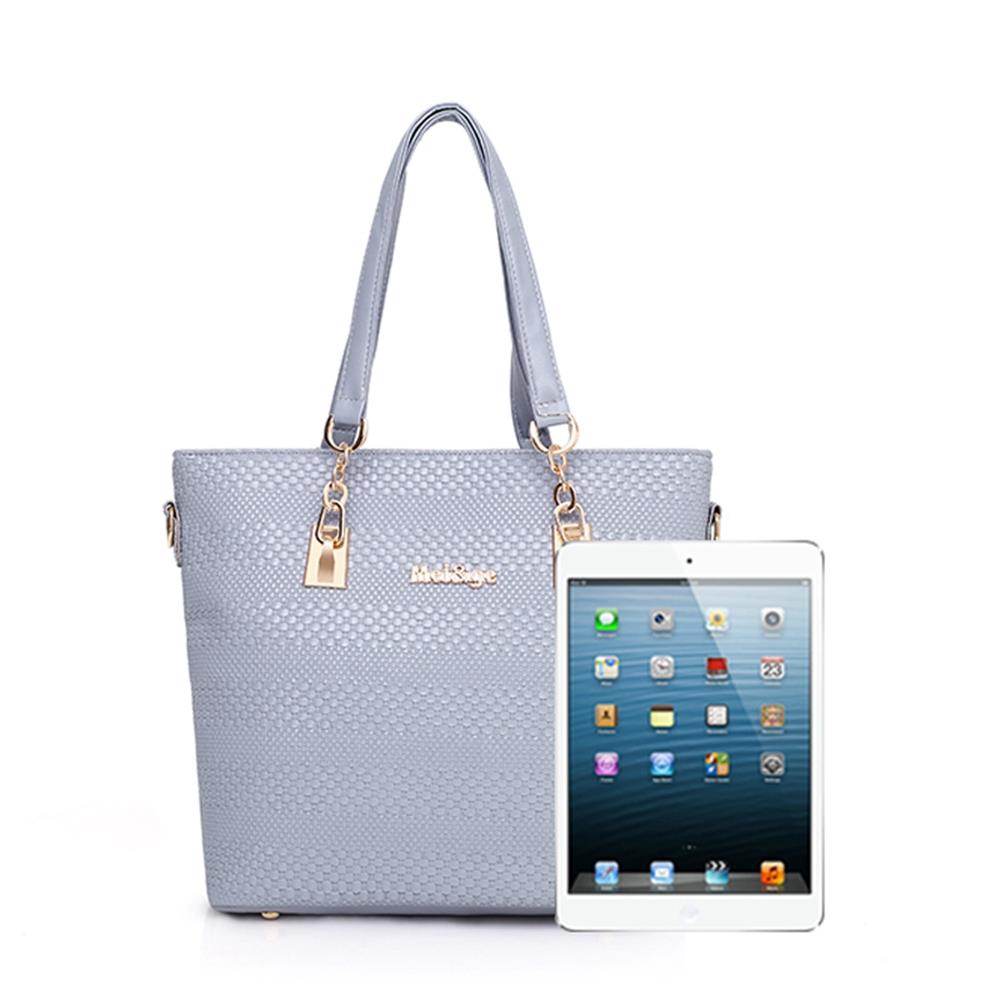 Fashion Tote Purse Satchel Bag PU Leather Women's Handbags CE158 - Blue