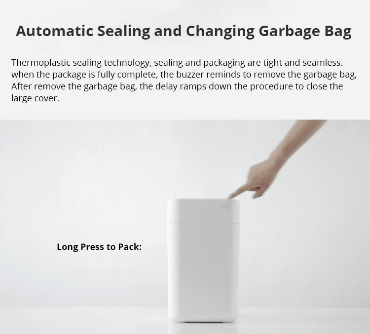 Xiaomi Townew Smart Trash Can Automatic Sealing Changing Bags Induction Cover One Key Control - White
