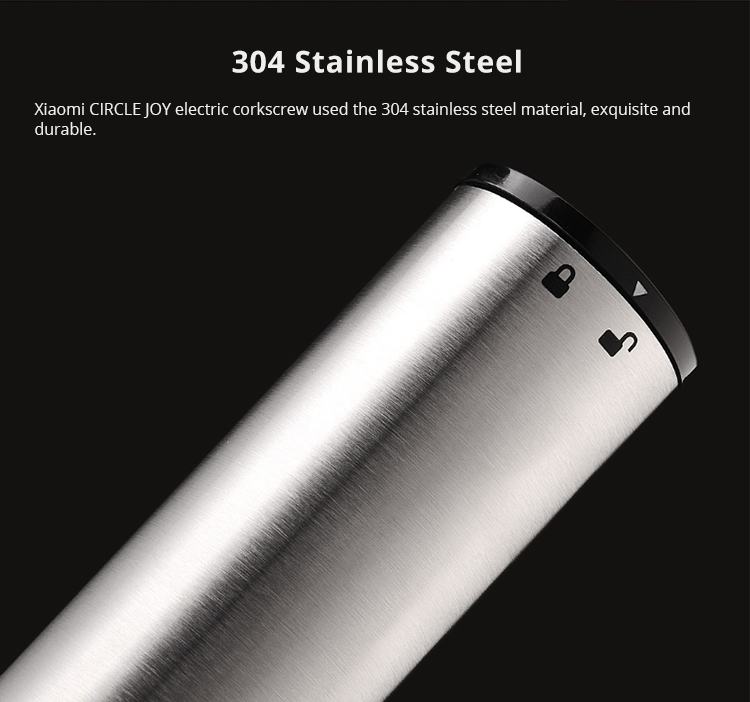 Xiaomi CIRCLE JOY Stainless Steel Electric Corkscrew for Wines Bottle - Silver