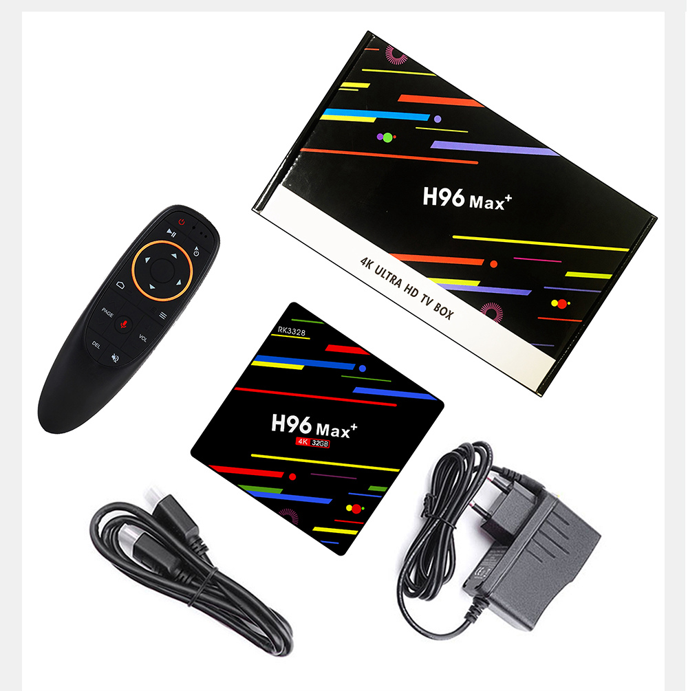 H96 MAX+ Android 8.1 RK3328 KODI 17.6 4GB/32GB 4K TV BOX Support YouTube Netflix WiFi LAN USB3.0