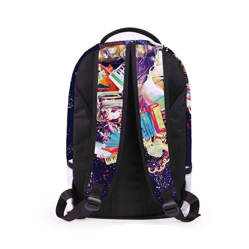 3D Creative Printed Smoking Men Pattern Men And Women Rucksack Travel Satchel Backpack - Multi Color