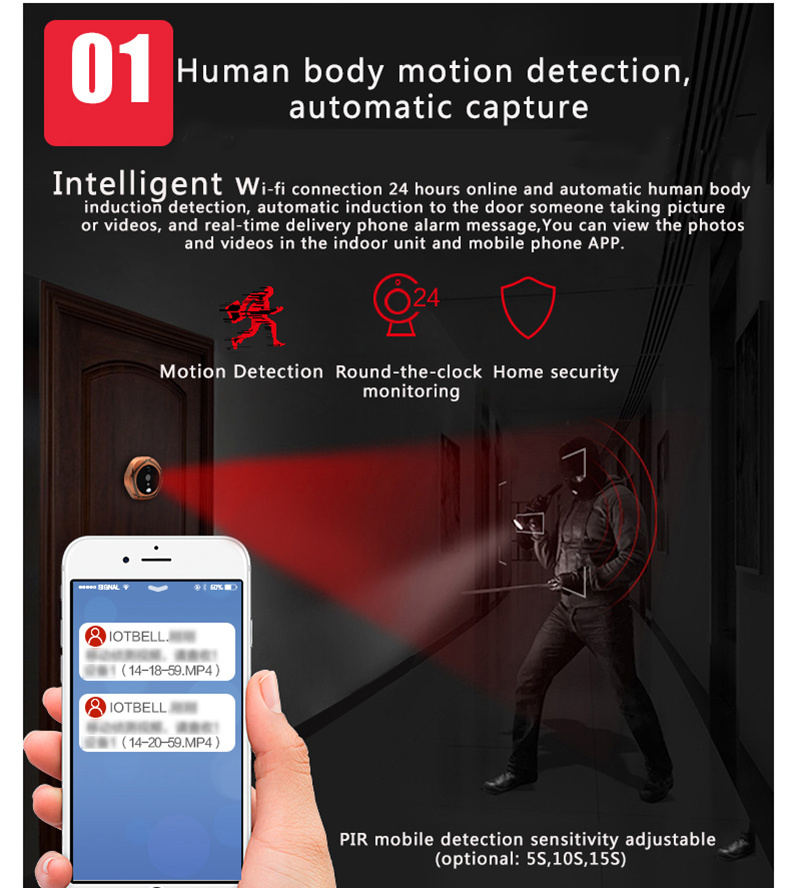 SY708G11 720P 7 Inch Video Door Peephole Camera Doorbell Intercom Kit 1-Camera 1-Monitor - Gold US Plug