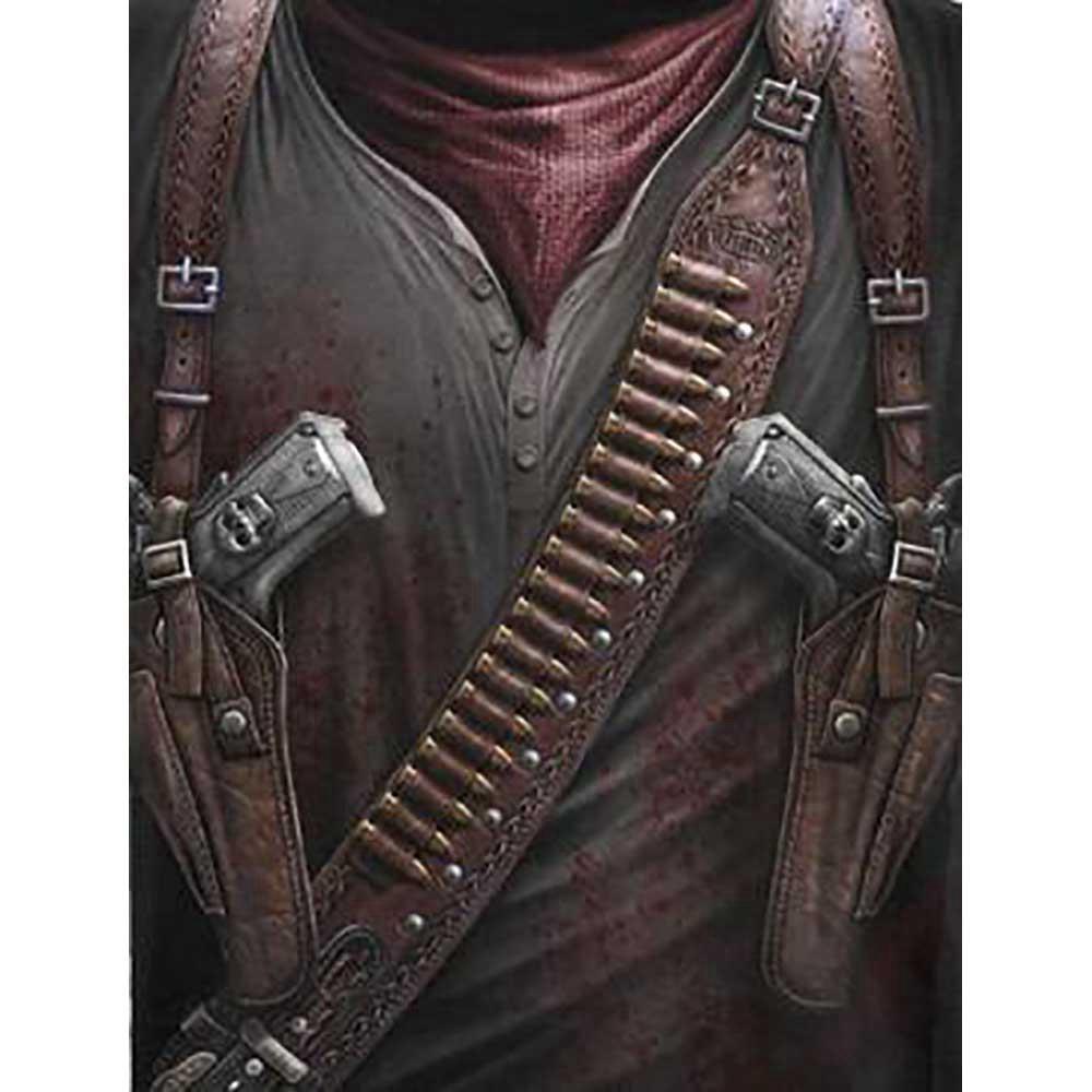 3D Printed Military PUBG Firearms Pattern Men's Unisex Short Sleeve Round Collar T-shirt Size 3XL - Black