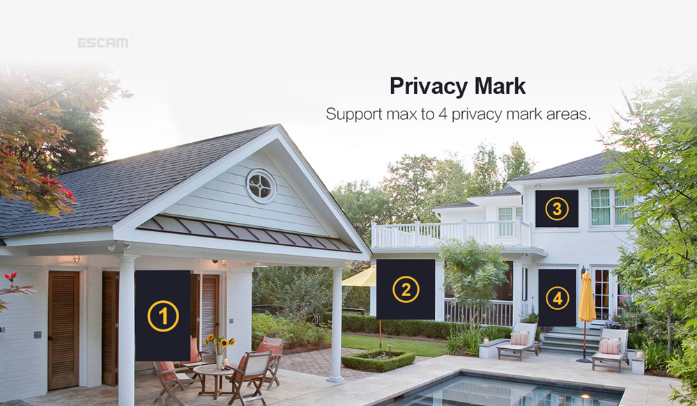 ESCAM QH002 HD 1080P 2MP P2P IR IP Outdoor Camera with Smart Analysis ONVIF H.265 - White EU Plug