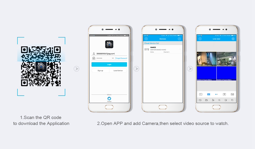 ESCAM PVR002 2MP HD 1080P IP PTZ Dome Camera 4X Zoom 2.8-12mm Lens Water Resistant Night Vision Motion Detection - White/US Plug