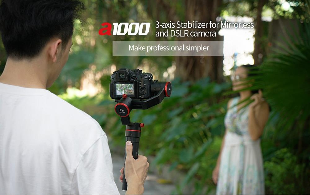 Feiyu Tech A1000 3-Axis Handled Gimbal Stabilizer for Mirrorless DSLR Camera - Double Handheld