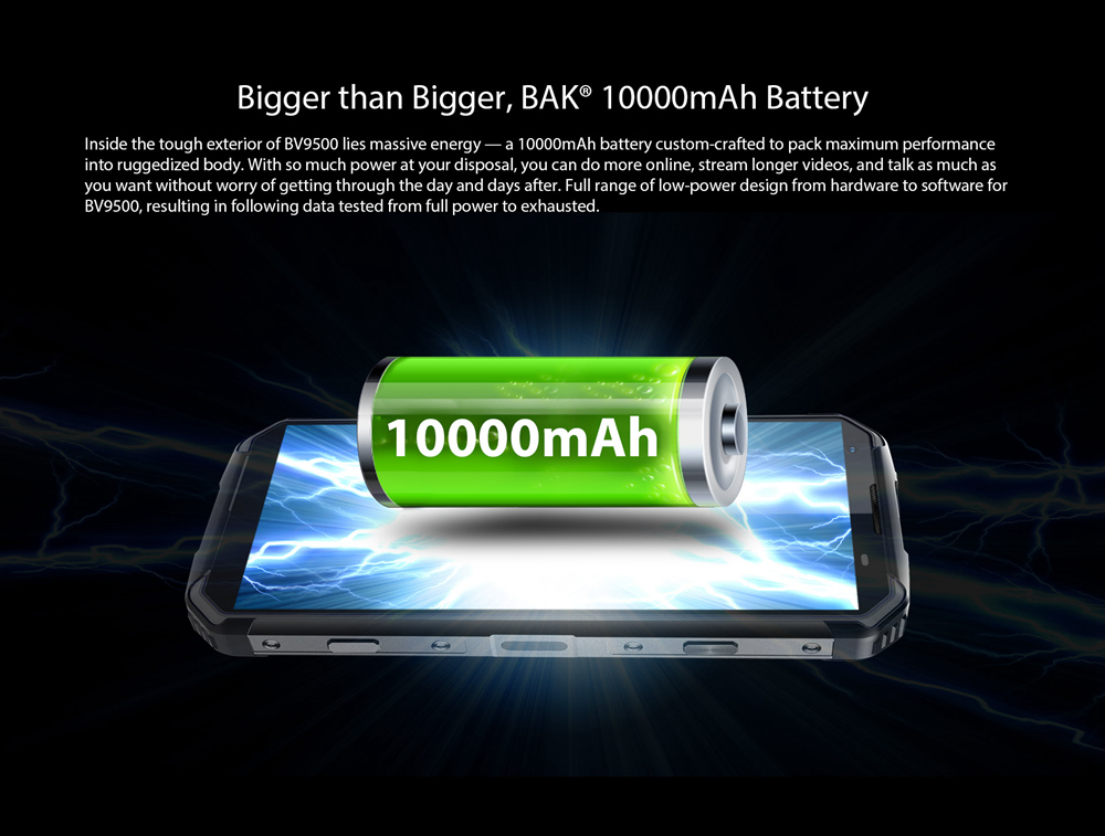 [HK Stock]Blackview BV9500 5.7 Inch 4G LTE Smartphone Helio P23 4GB 64GB Dual 16MP Rear Cameras Android 8.1 Water Resistant IP68 10000mAh Type-C Fast Charge NFC - Yellow