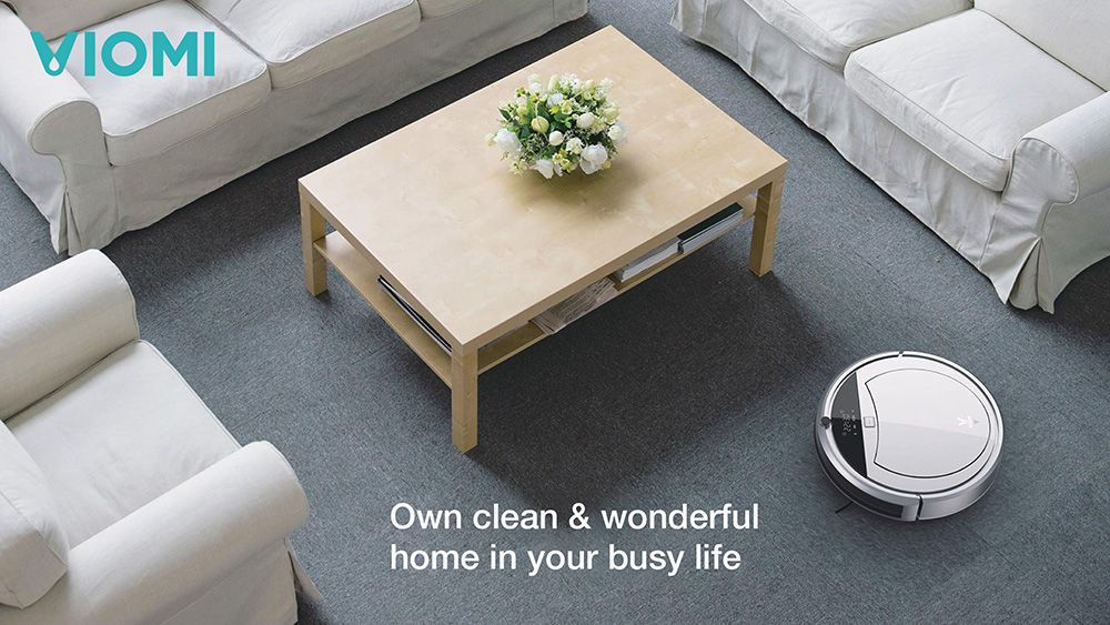 [International Version] Xiaomi Viomi Robot Vacuum Cleaner 1100Pa Suction Autonomous Path Planning Remote Control Clever Planning a Route - Gray