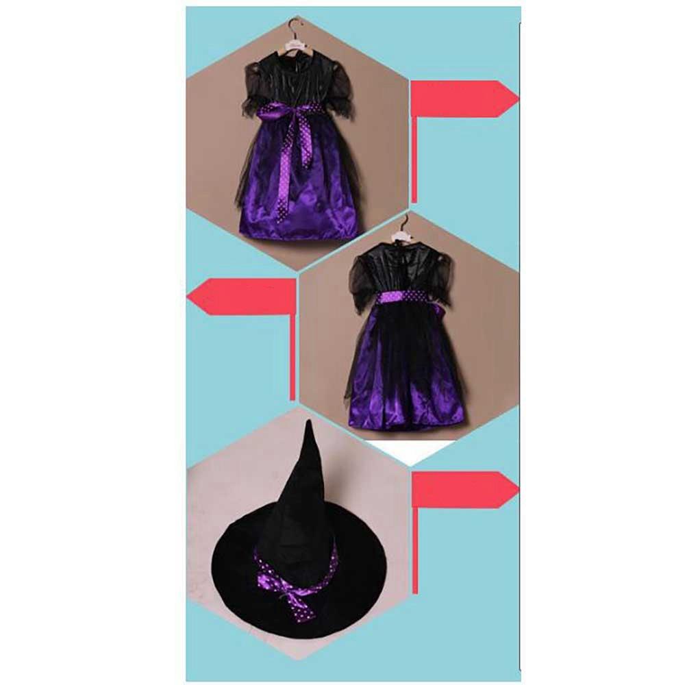 Halloween Costume Party Girls Cosplay Costume Dress Children's Dress Smock 150cm - Purple
