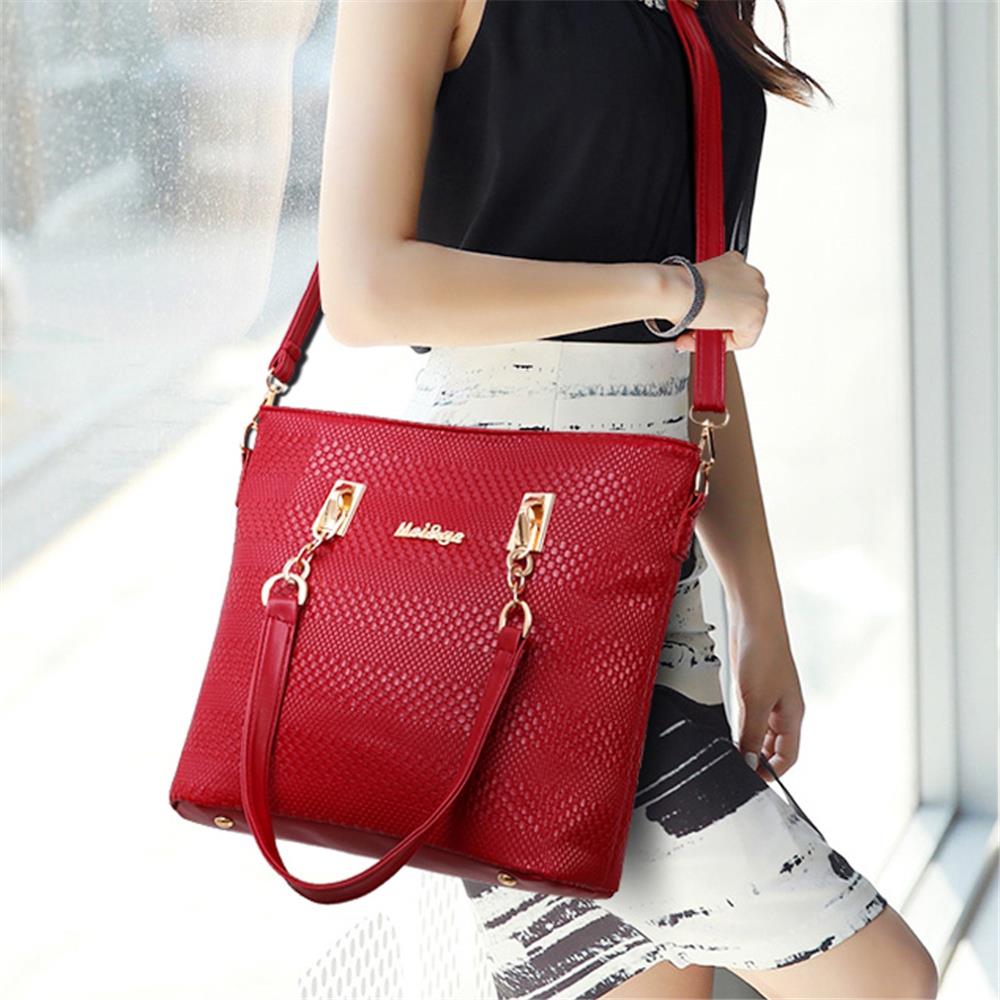 Fashion Tote Purse Satchel Bag PU Leather Women's Handbags CE158 - Blue
