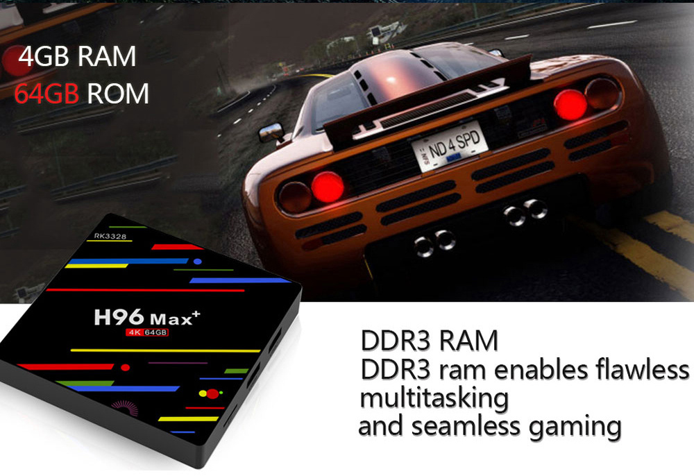 H96 MAX+ RK3328 Android 8.1 4GB/64GB KODI 17.6 TV BOX WiFi AC WIFI USB3.0