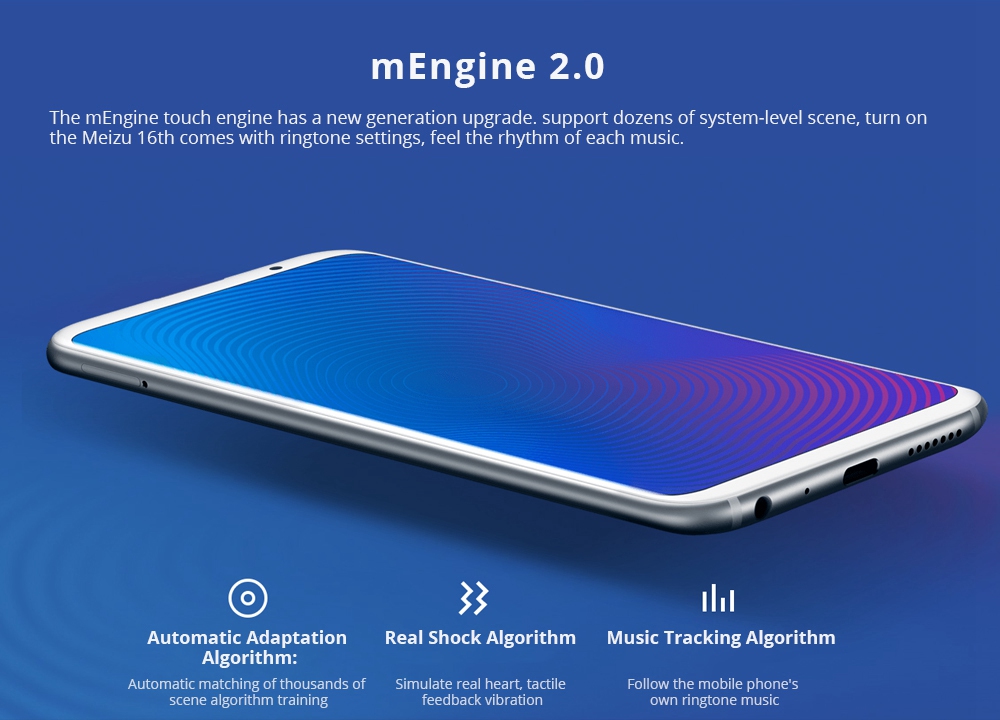 Meizu 16th 6.0 Inch 4G LTE Smartphone Snapdragon 845 6GB 128GB 12.0MP+20.0MP Dual Rear Cameras Flyme 7 Fast Charge In Display Fingerprint  - White