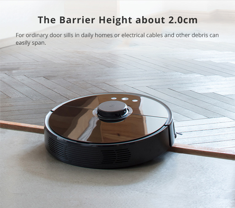 Xiaomi Mijia Roborock Vacuum Cleaner 2 Automatic Area Cleaning 2000Pa Suction 2 in 1 Sweeping Mopping Function LDS Path Planning 5200mAh Battery MI Vacuum Cleaner Upgraded Version - Black