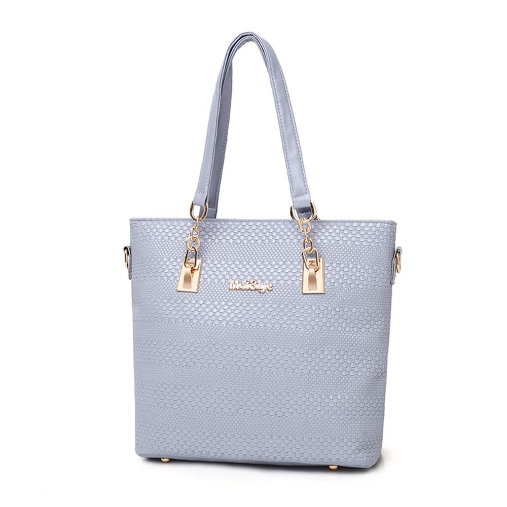 Fashion Tote Purse Satchel Bag PU Leather Women's Handbags CE158 - Blue