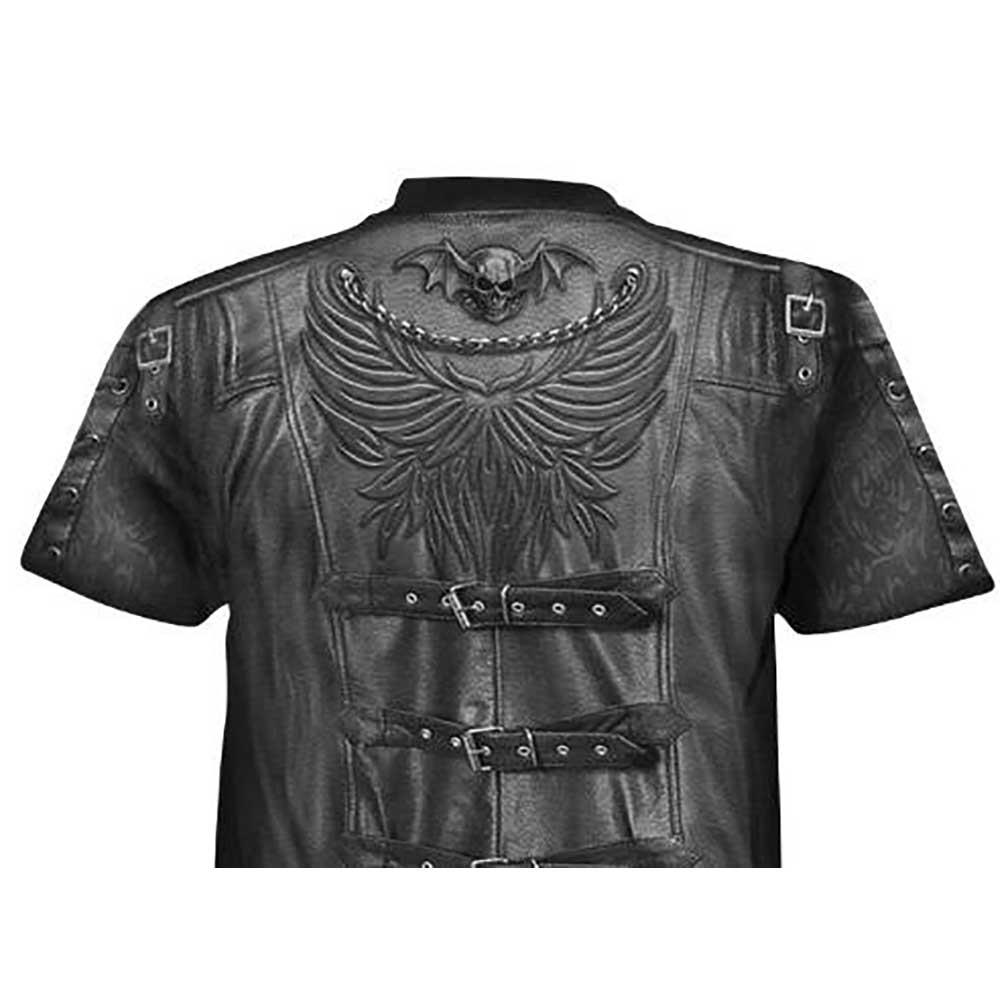 3D Printed Exaggerated Skull Pattern Men's Unisex Short Sleeve Round Collar T-shirt Size XL - Black