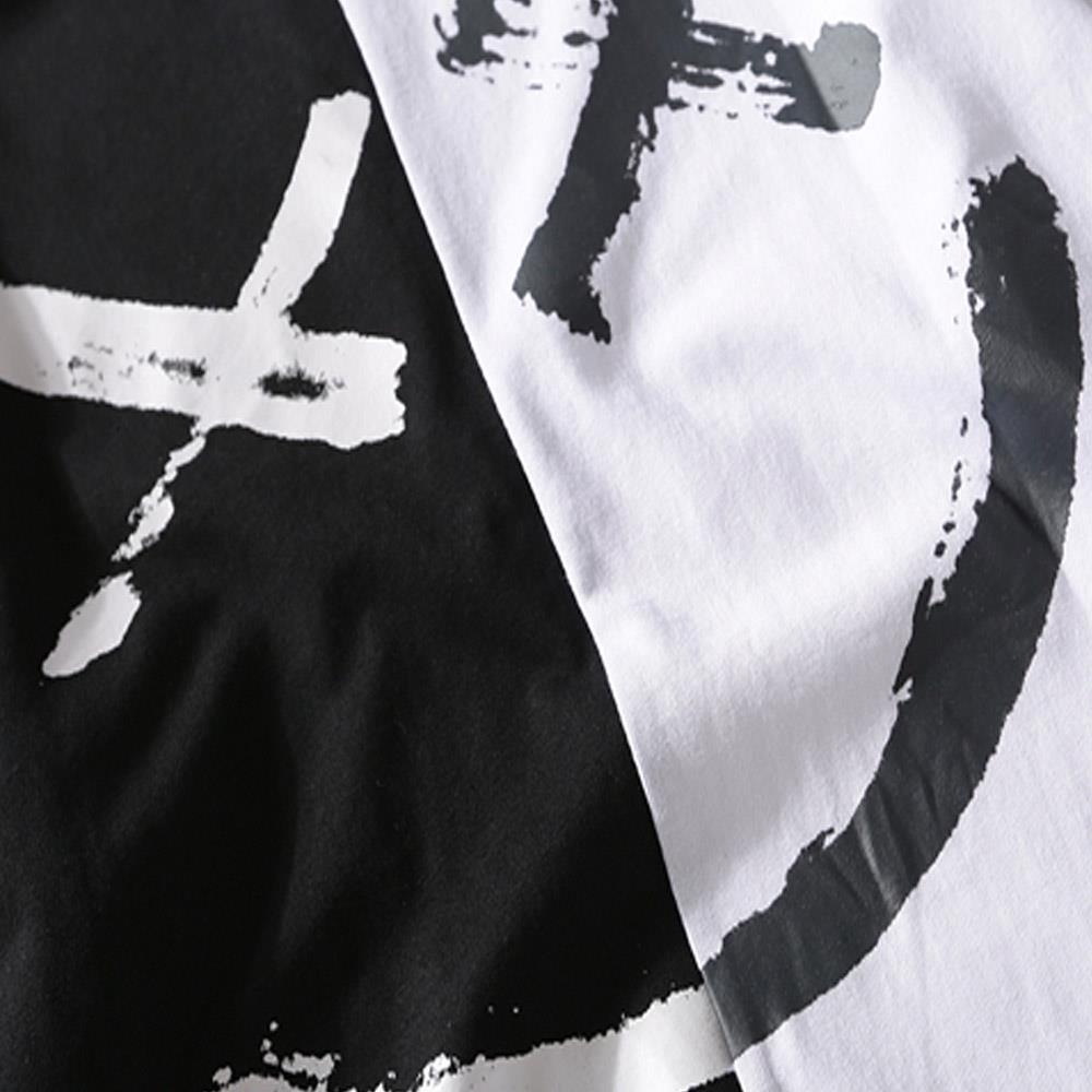 Oversize Harajuku Cotton T-shirt Black And White