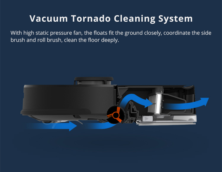 Xiaomi Mijia Roborock Vacuum Cleaner 2 Automatic Area Cleaning 2000Pa Suction 2 in 1 Sweeping Mopping Function LDS Path Planning 5200mAh Battery MI Vacuum Cleaner Upgraded Version - Black