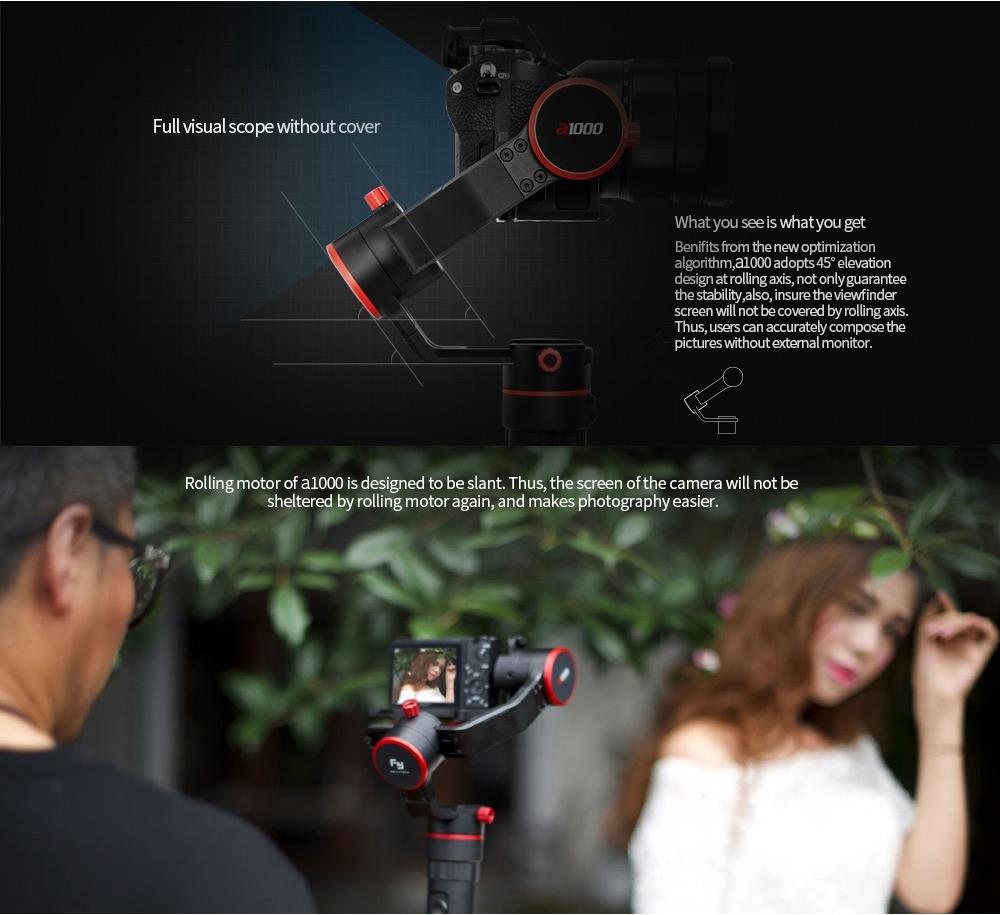 Feiyu Tech A1000 3-Axis Handled Gimbal Stabilizer for Mirrorless DSLR Camera - Double Handheld