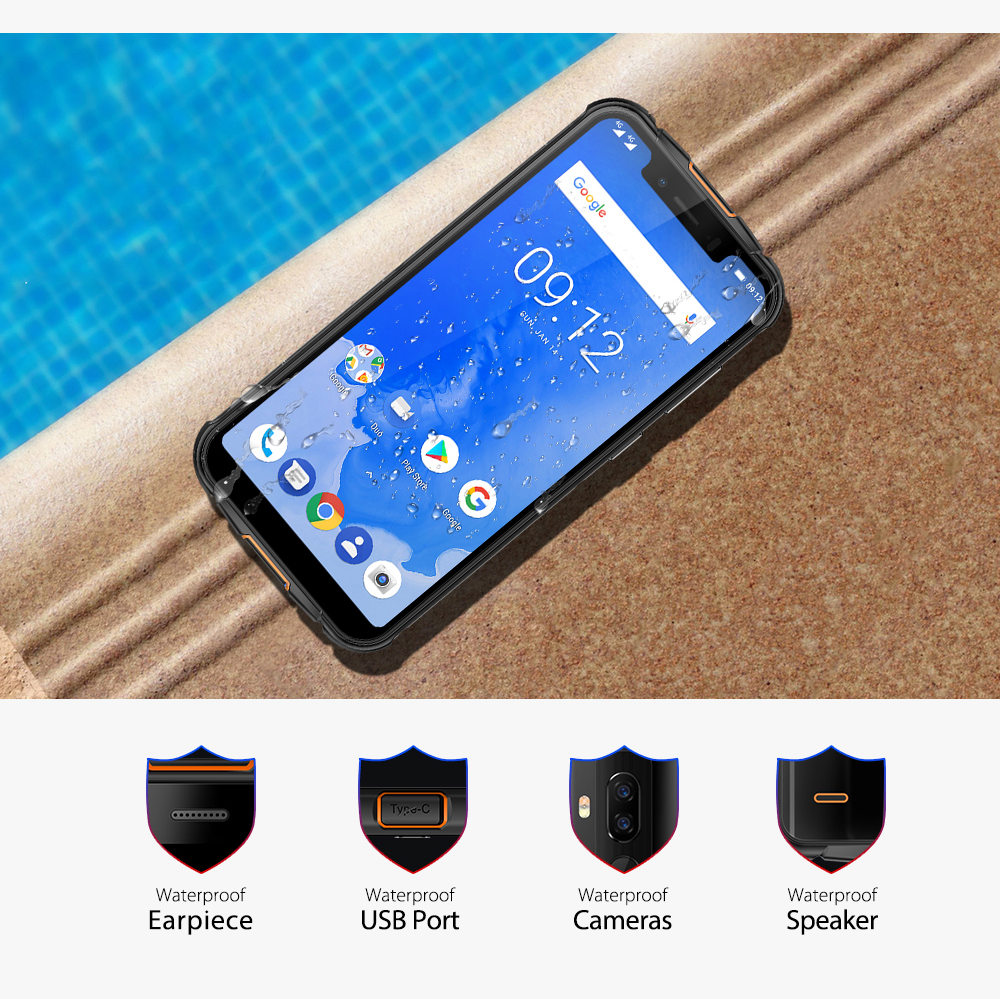 [HK Stock]Ulefone Armor 5 5.85 Inch 4G LTE Smartphone MT6763 4GB 64GB 16.0MP+5.0MP Dual Rear Cameras Android 8.1 IP68 Wireless Charging 5000mAh Type-C NFC - Blue