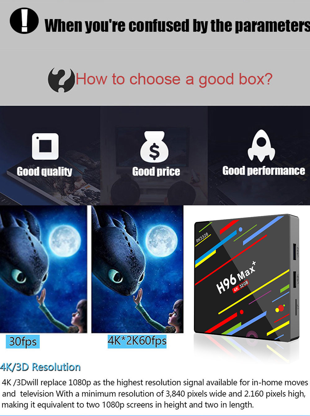 H96 MAX+ Android 8.1 RK3328 KODI 17.6 4GB/32GB 4K TV BOX Support YouTube Netflix WiFi LAN USB3.0