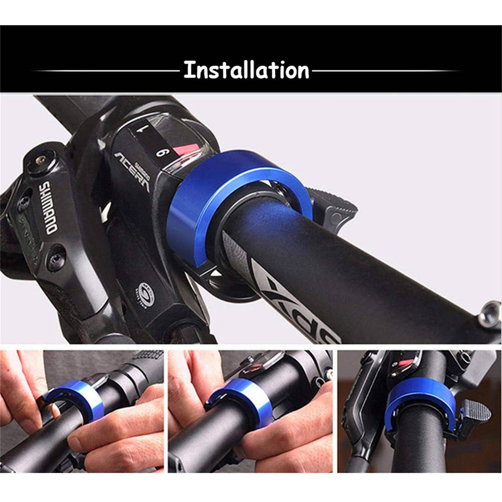 Q Design Bicycle Bell Aluminum Alloy Handlebar Bell Safety Alarm Horn 22.2-22.8 mm - Black