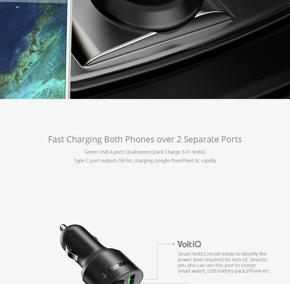 Tronsmart Quick Charge 3.0 33W over Type A USB Car Charger