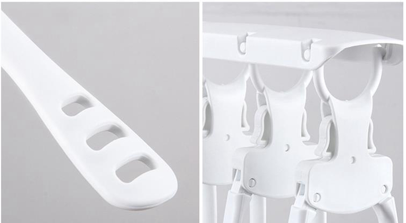 Reversible Folding Clothes Hanger with 8 in 1 Quick-Fold Hangers & Non-Slip 360 Degree Swivel Hook - White
