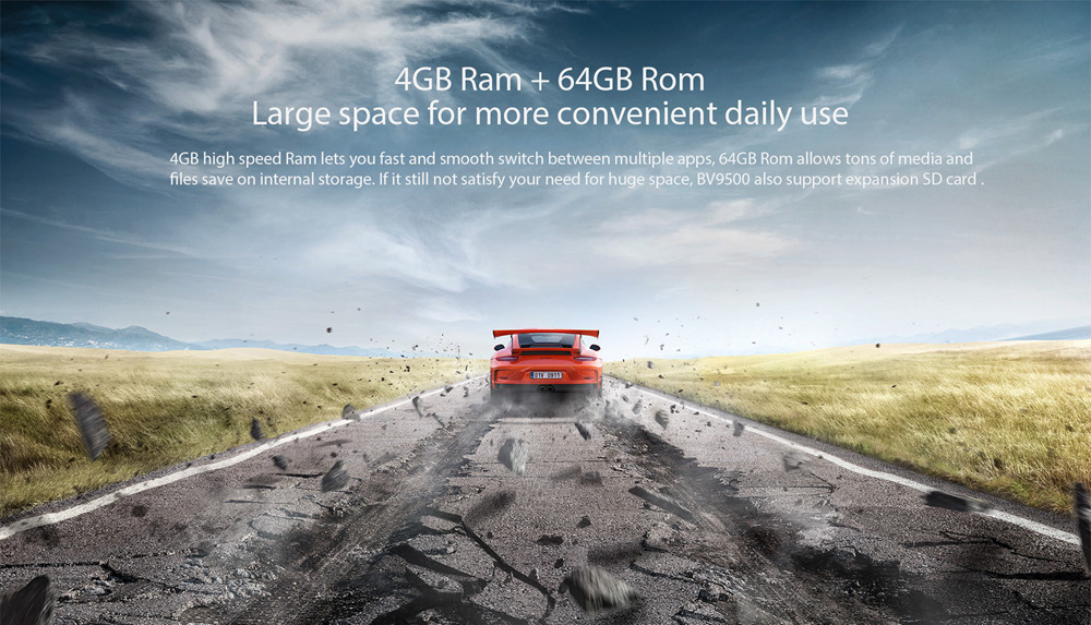 [HK Stock]Blackview BV9500 5.7 Inch 4G LTE Smartphone Helio P23 4GB 64GB Dual 16MP Rear Cameras Android 8.1 Water Resistant IP68 10000mAh Type-C Fast Charge NFC - Yellow