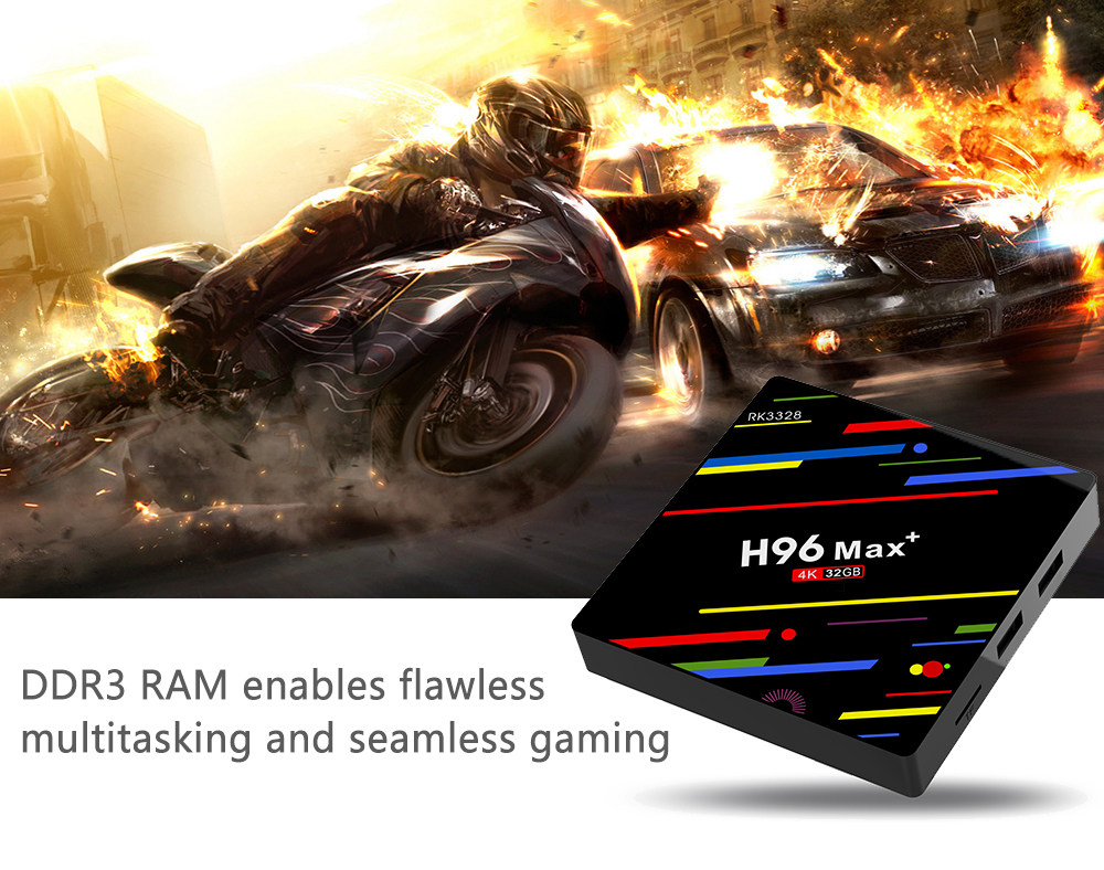H96 MAX+ Android 8.1 RK3328 KODI 17.6 4GB/32GB 4K TV BOX Support YouTube Netflix WiFi LAN USB3.0